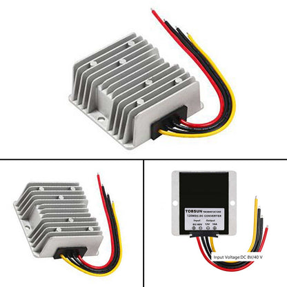 Stabilizzatore di tensione CC da 8-40 V a 12 V 10 A Regolatore di alimentazione per auto Impermeabile