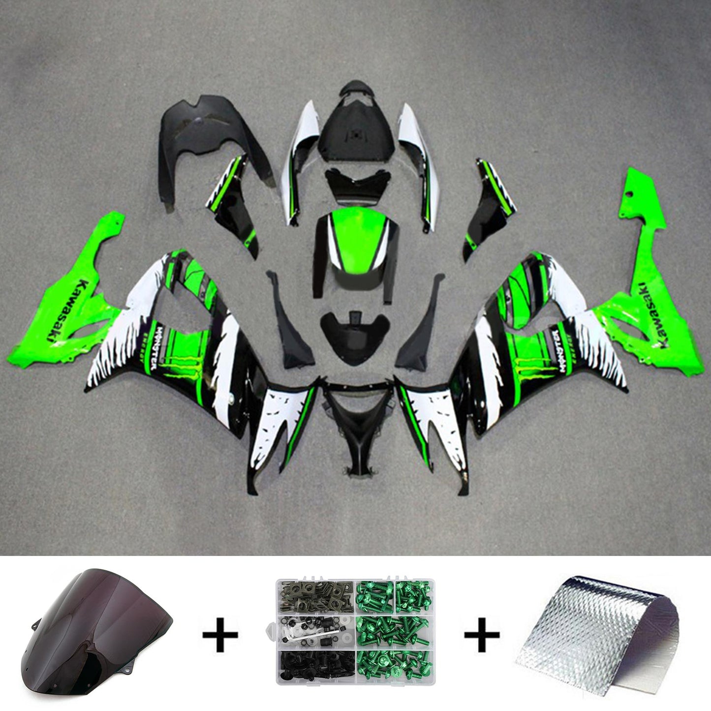 Amotopart Kawasaki ZX10R 2008-2010 Kit carena Carrozzeria Plastica ABS