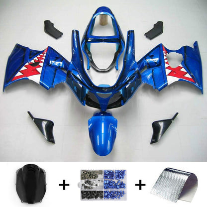 Amotopart 2000-2002 Kawasaki ZX6R Cladding Blue Shark Kit