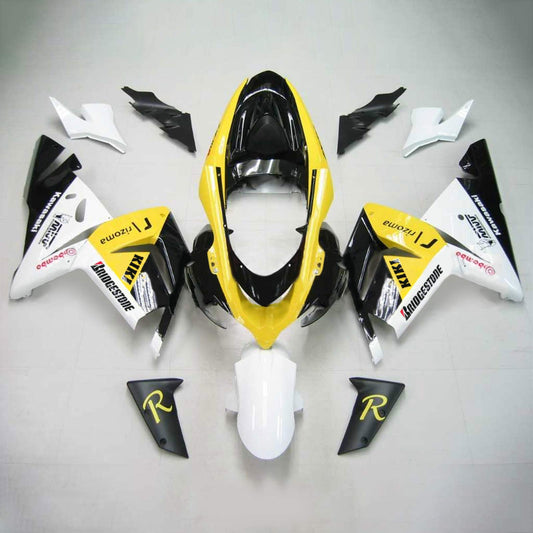 Amotopart Kawasaki 2004-2005 ZX10R Bianco nero? Kit di ciclo giallo