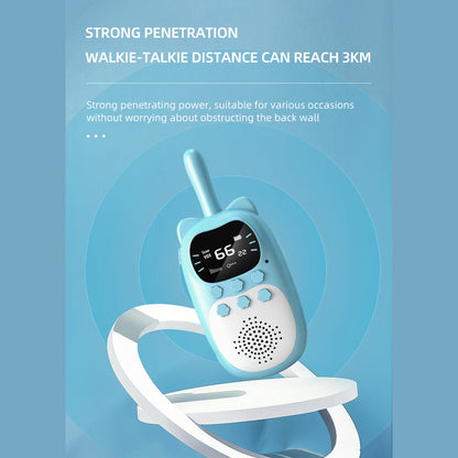 Confezione da 2 walkie talkie per bambini 22 canali radio a 2 vie portata 3 km palmare originale