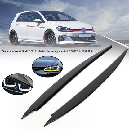 Faro anteriore Palpebra Sopracciglio Copertura Trim Nero Per VW Golf MK7 Golf R GTI GTD Generico