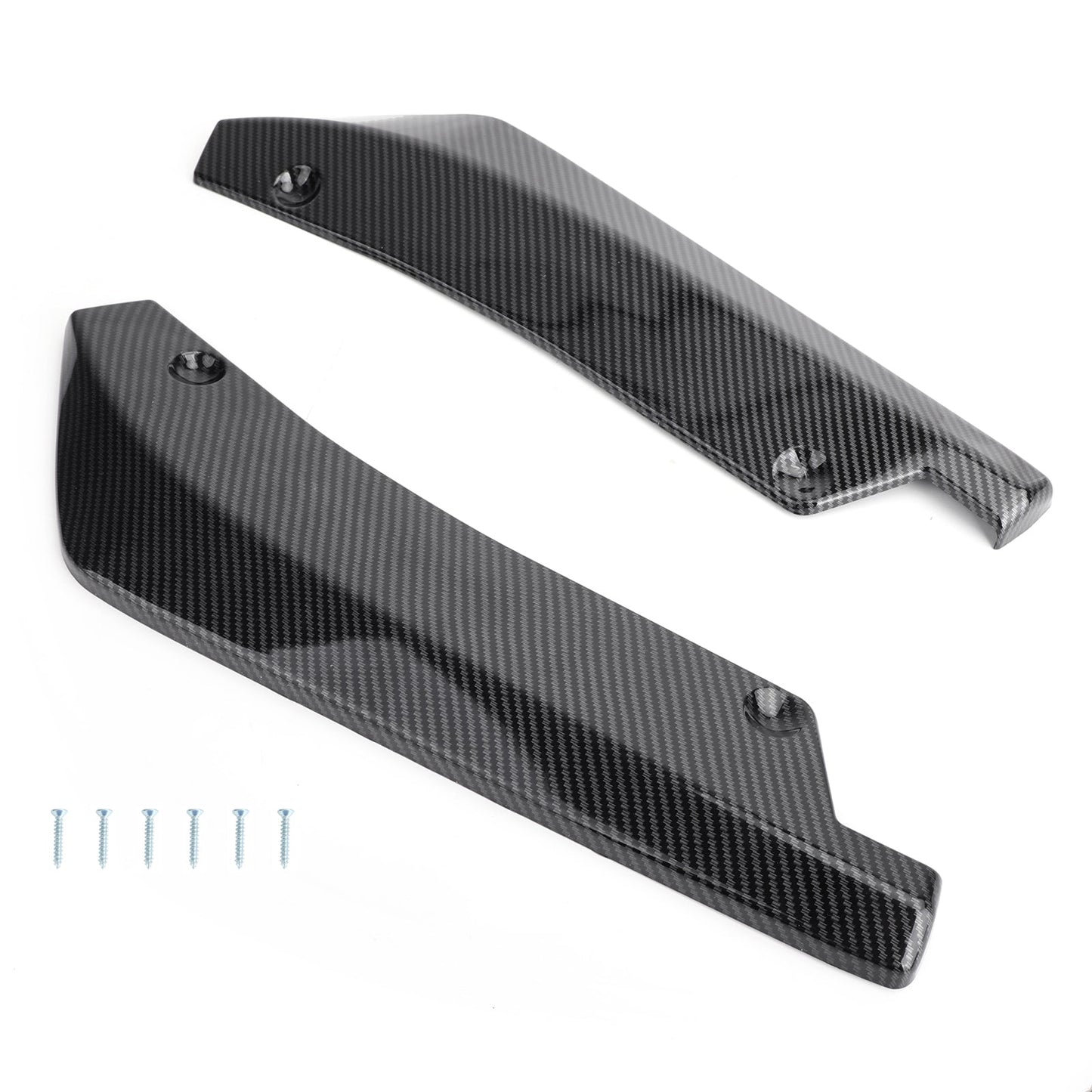 2PCS Car Rear Bumper Fin Canard Splitter Diffusore Valence Spoiler Lip Carbon Fiber Look Generico