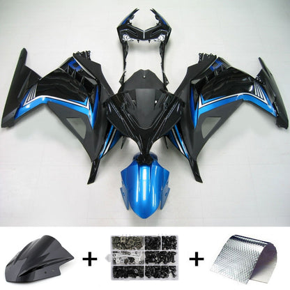 Amotopart Kawasaki 2013-2017 Ex300/Ninja300 Blue Black Fearing Kit