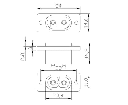 5PCS IEC320 C7 2 pin femmina presa di corrente con interruttore 2.5A 250V per barca AC-20A
