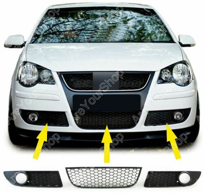 NERO Centro Per Polo GTI Anteriore VW Inferiore 9N3 Griglia Paraurti Griglia 2005-2009 Nebbia Generico