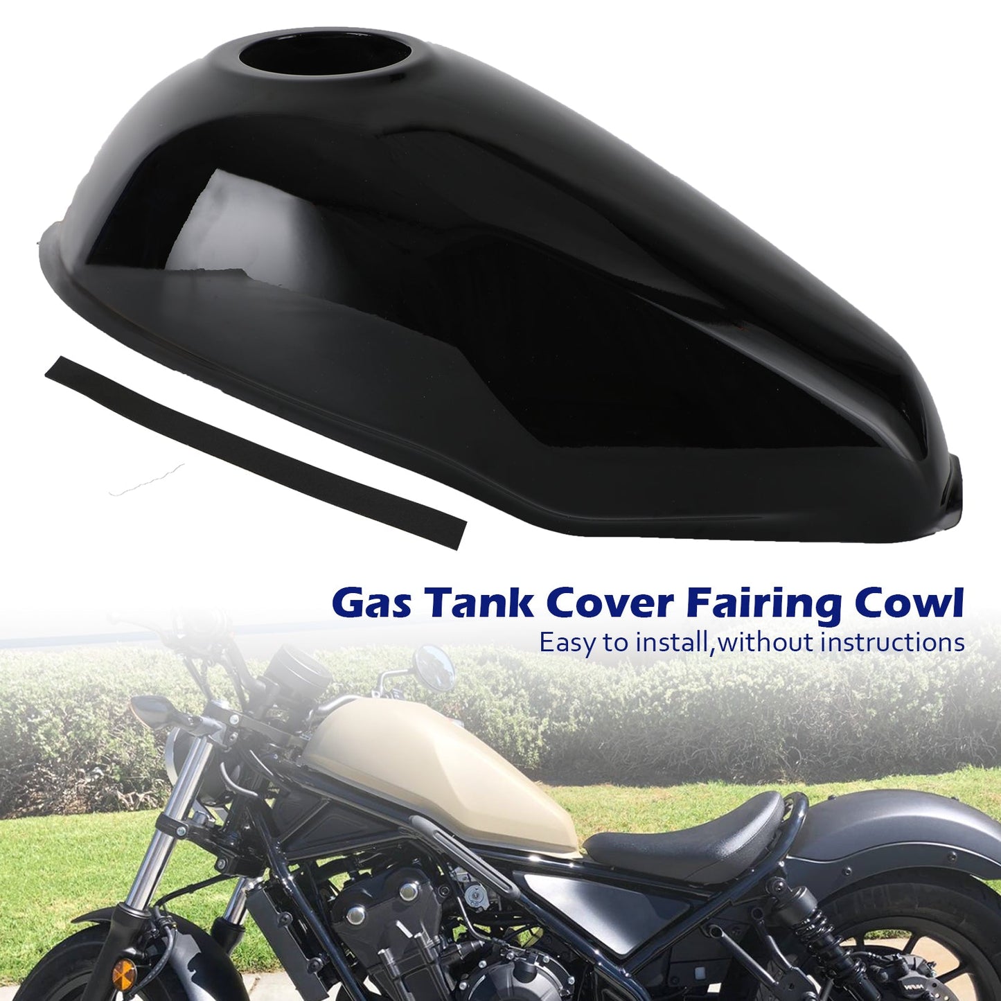 Coperchio del serbatoio del gas Trim carenatura per Honda Rebel CMX300 2021-2022 CMX500 2017-2022 Generico