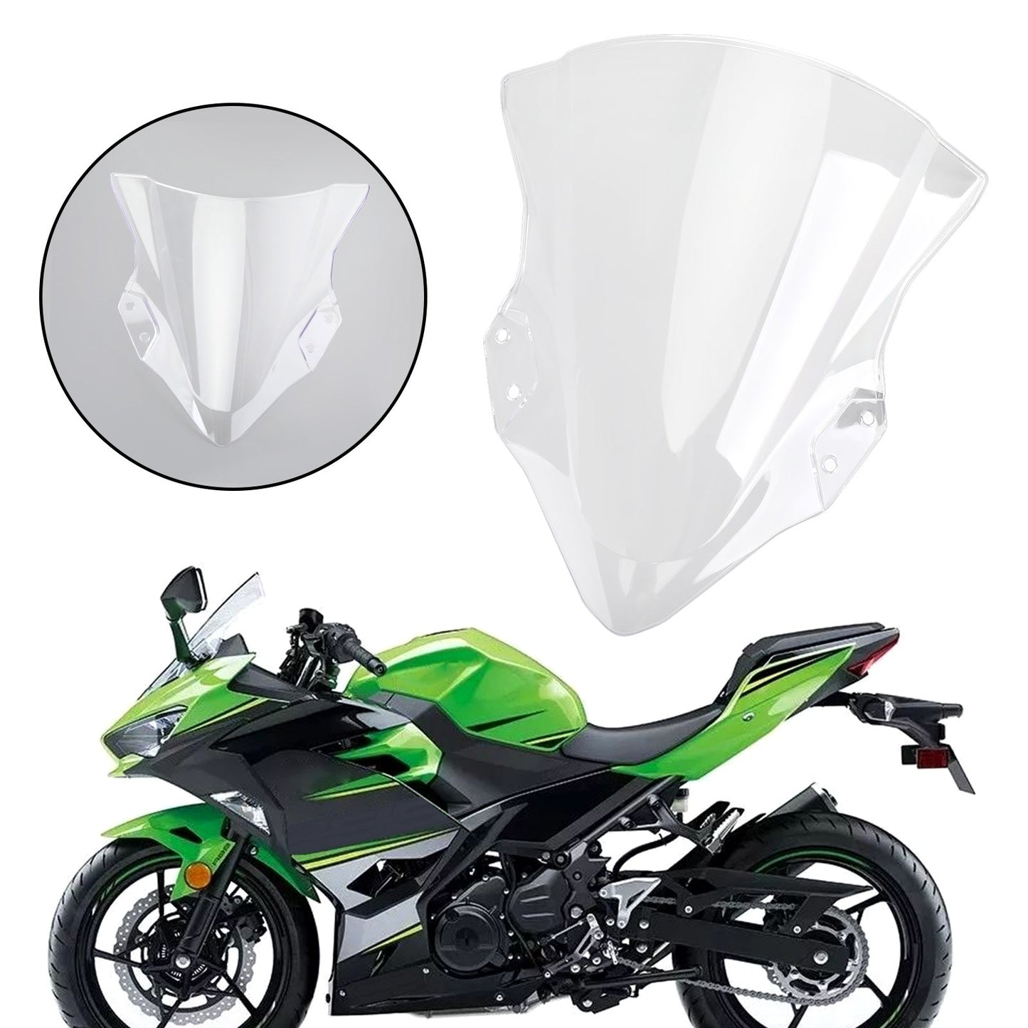 Parabrezza per parabrezza moto in plastica ABS per Kawasaki 2018-2022 Ninja 400 Generico