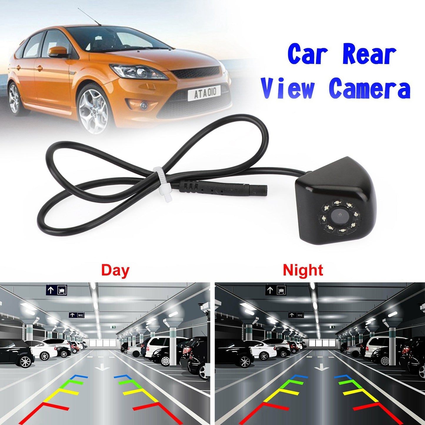 170 ¡ã HD 8LED Car Rear View Reverse Backup Telecamera di parcheggio Vista notturna impermeabile