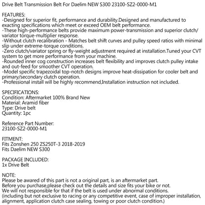 Cinghia trapezoidale di trasmissione a cinghia per Daelim NUOVO S300 23100-SZ2-0000-M1