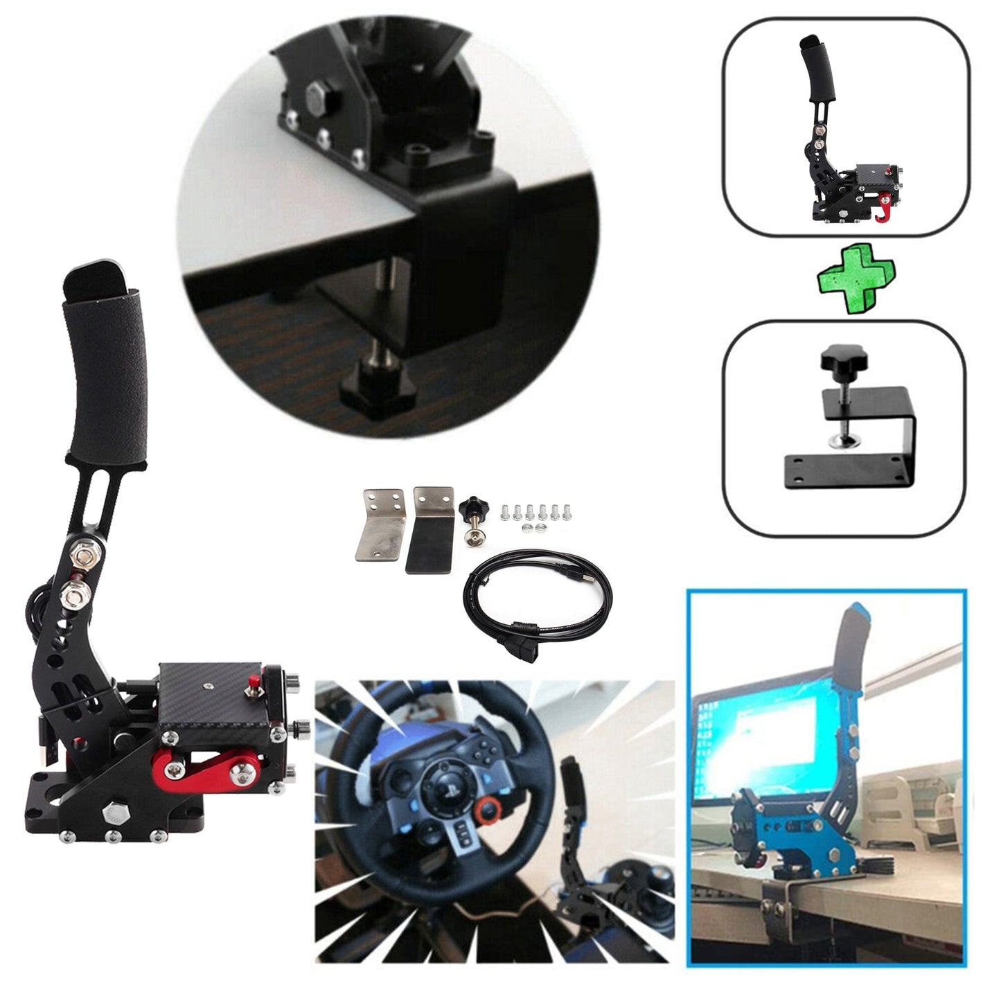 Kit freno a mano USB 3.0 PS4 / PS5 a 14 bit per supporto volante per giochi di corse G29