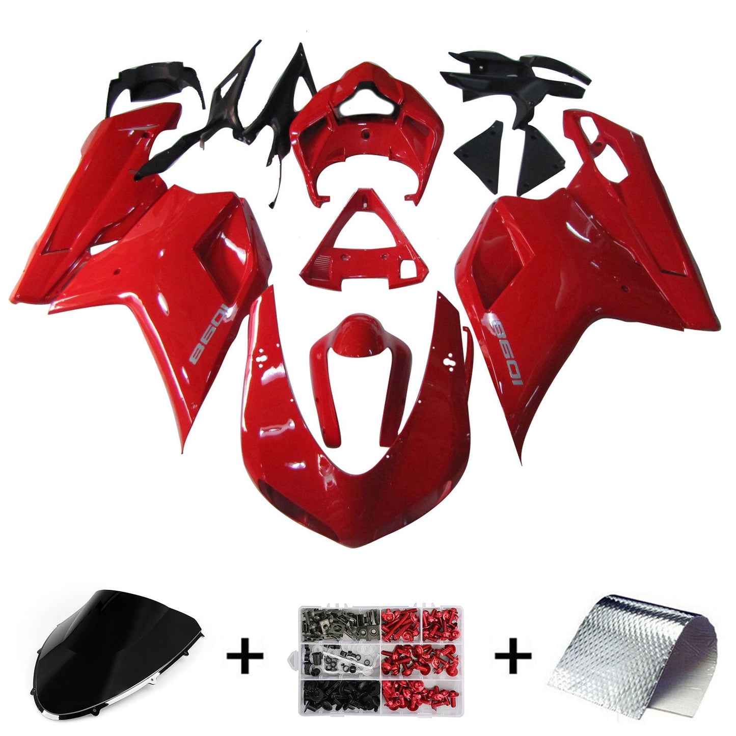 Amotopart 2007-2011 Ducati 1098 1198 848 Kit di rivestimento rosso