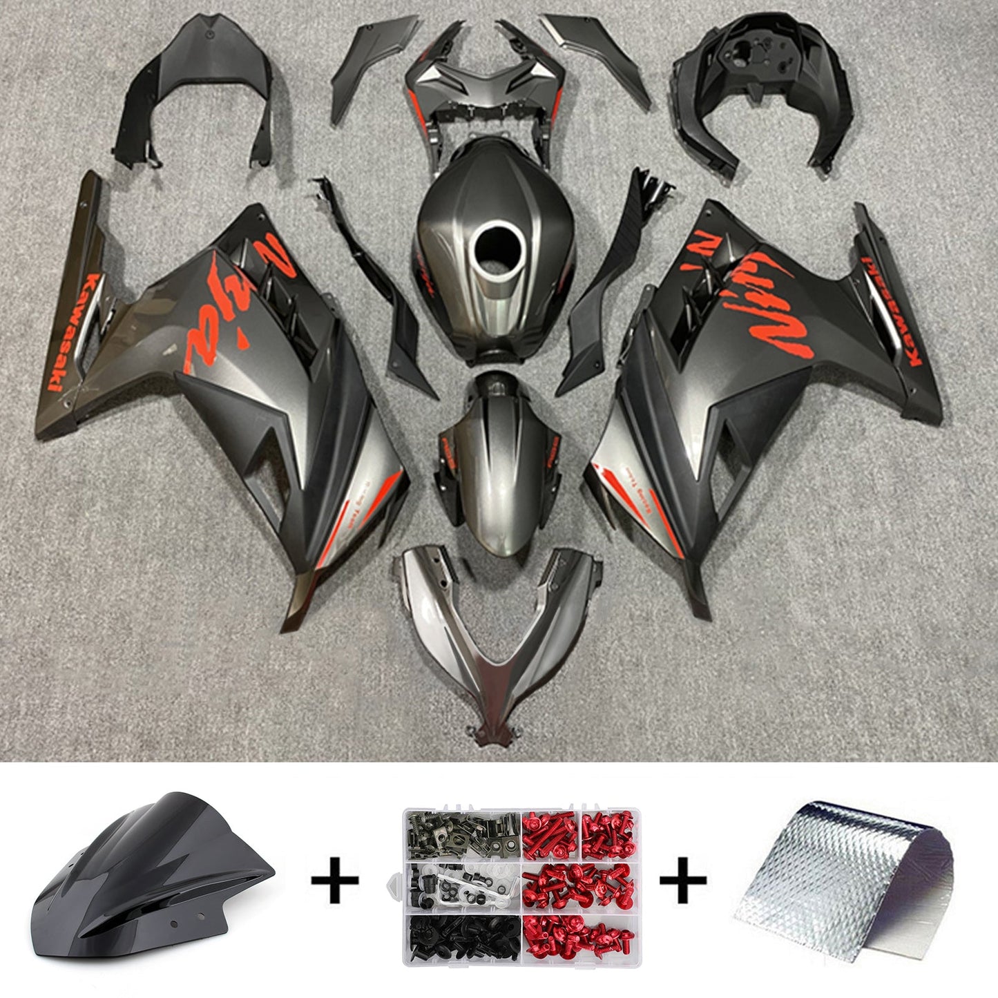 Amotopart Kawasaki EX300/Ninja300 2013-2017 Kit carena Carrozzeria Plastica ABS