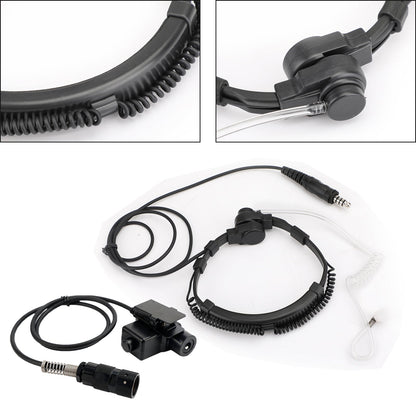 Cuffia con microfono tattico per gola con spina grande da 7,1 mm per radio PRC-152 PRC-148 U329