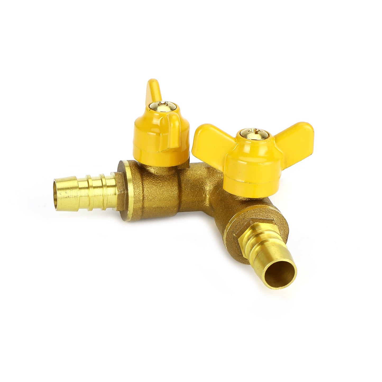 Raccordo per valvola a sfera di intercettazione in ottone a 3 vie a forma di Y da 3/8 "ID