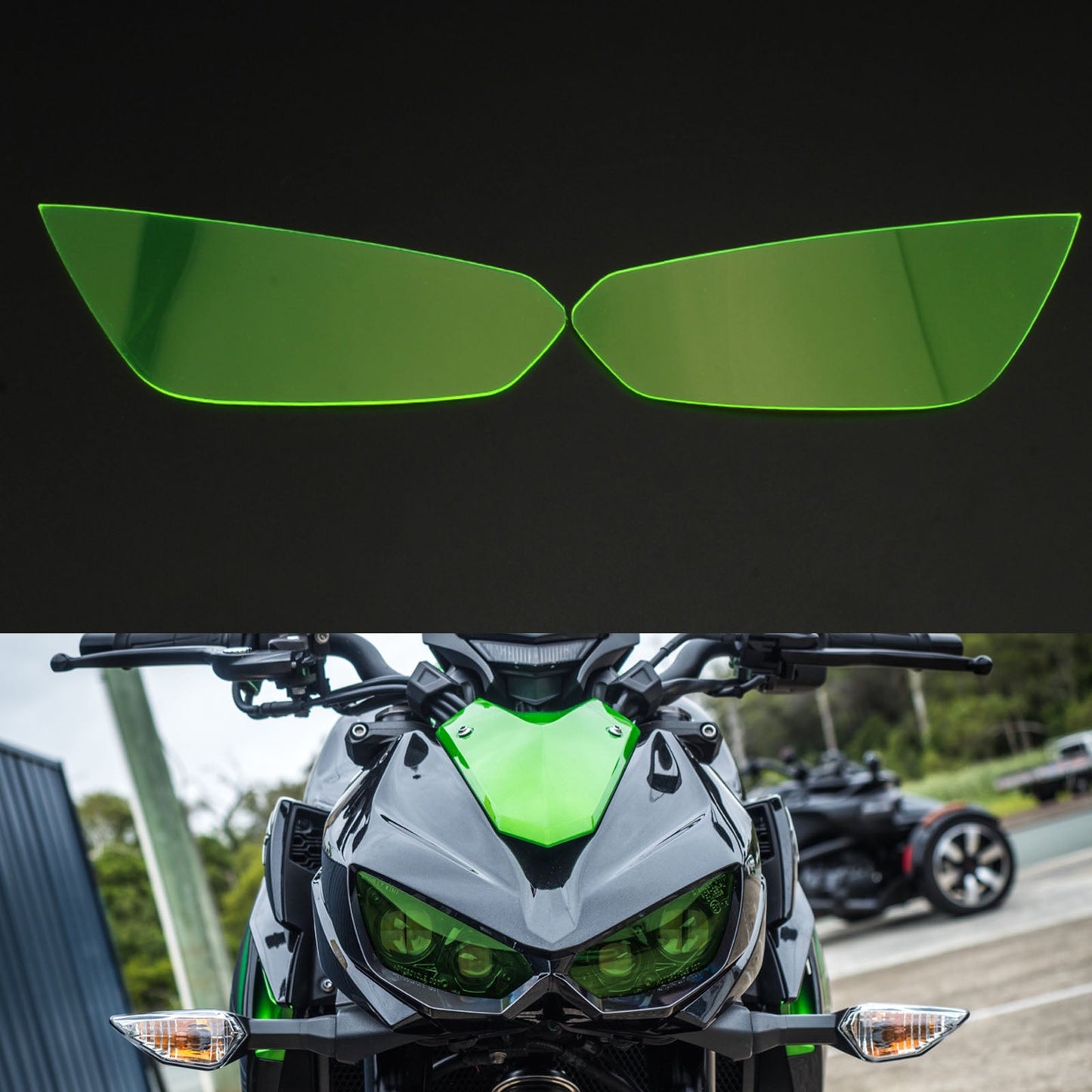 Protezione della protezione della lente del faro anteriore adatta per Kawasaki Z1000 Z1000R 14-21 fumo generico