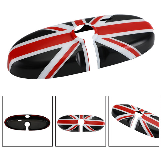 Copertura per specchietto retrovisore Union Jack UK Flag per MINI Cooper R55 R56 R57 Nero/Rosso