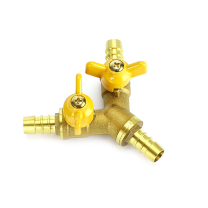 Raccordo per valvola a sfera di intercettazione in ottone a 3 vie a forma di Y da 3/8 "ID