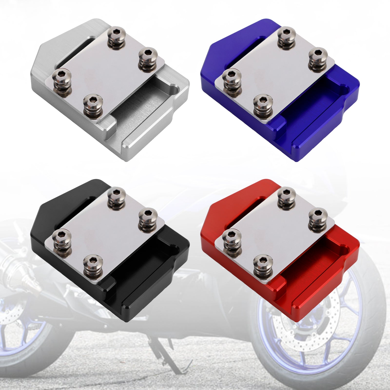 Piastra Allargatrice Per Cavalletto Laterale In Alluminio CNC Per Yamaha XMAX 125 250 300 | Pedana Di Supporto Moto (Blu) - 3