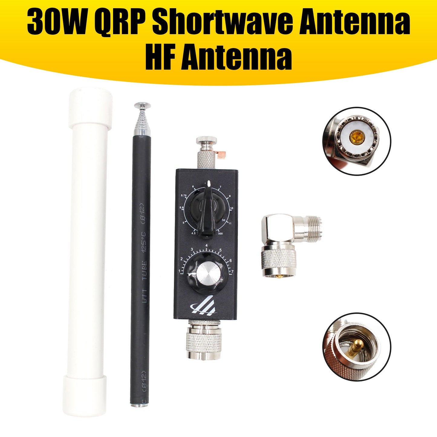 30W QRP Antenna HF a onde corte 5MHz-55MHz FM Aviation 50M Antenna sintonizzata a banda intera