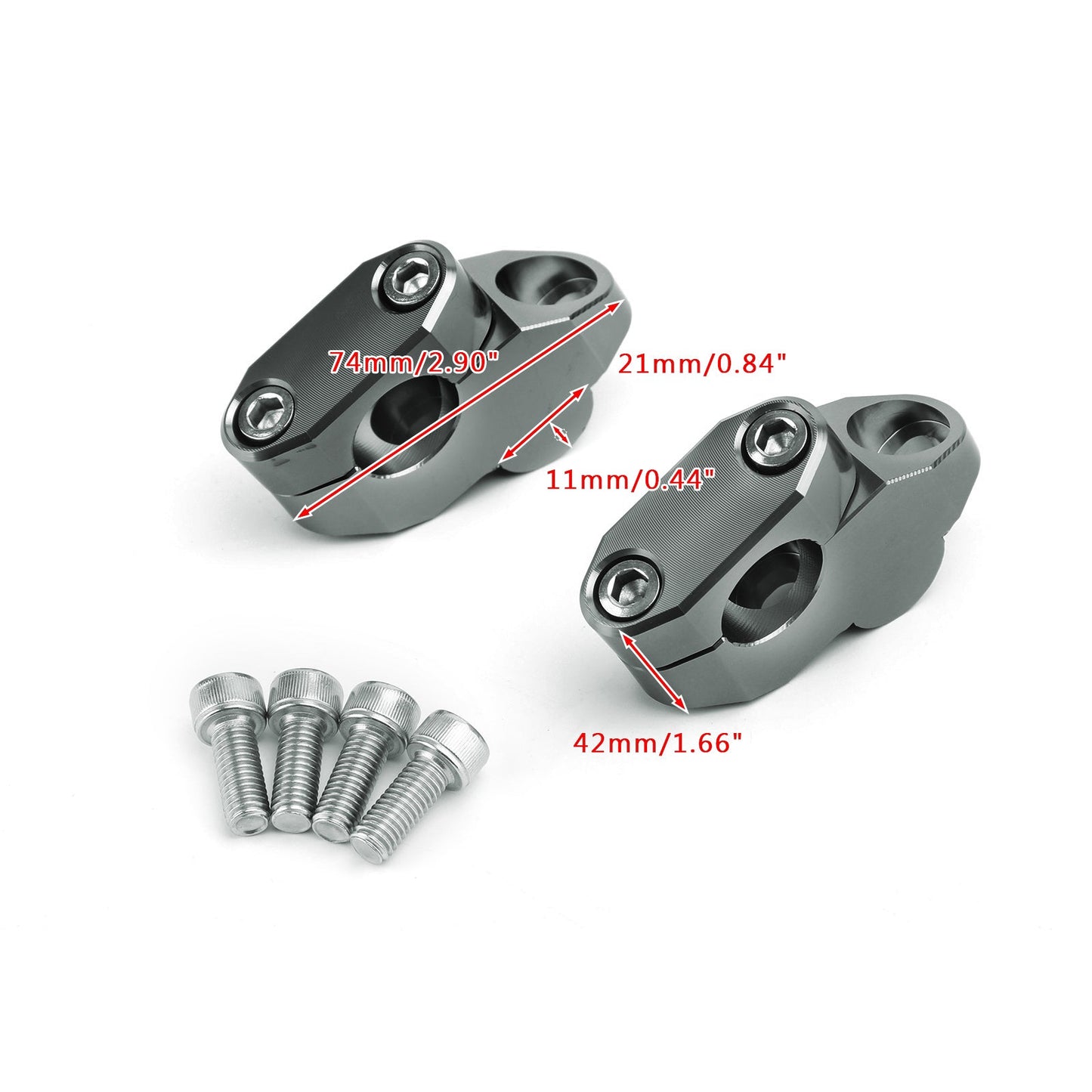 Alluminio billet 7/8" Kit di estensioni per riser manubrio 22mm Per Yamaha Per Honda Per Ducati Per KTM Per Kawasaki Per Suzuki Generico