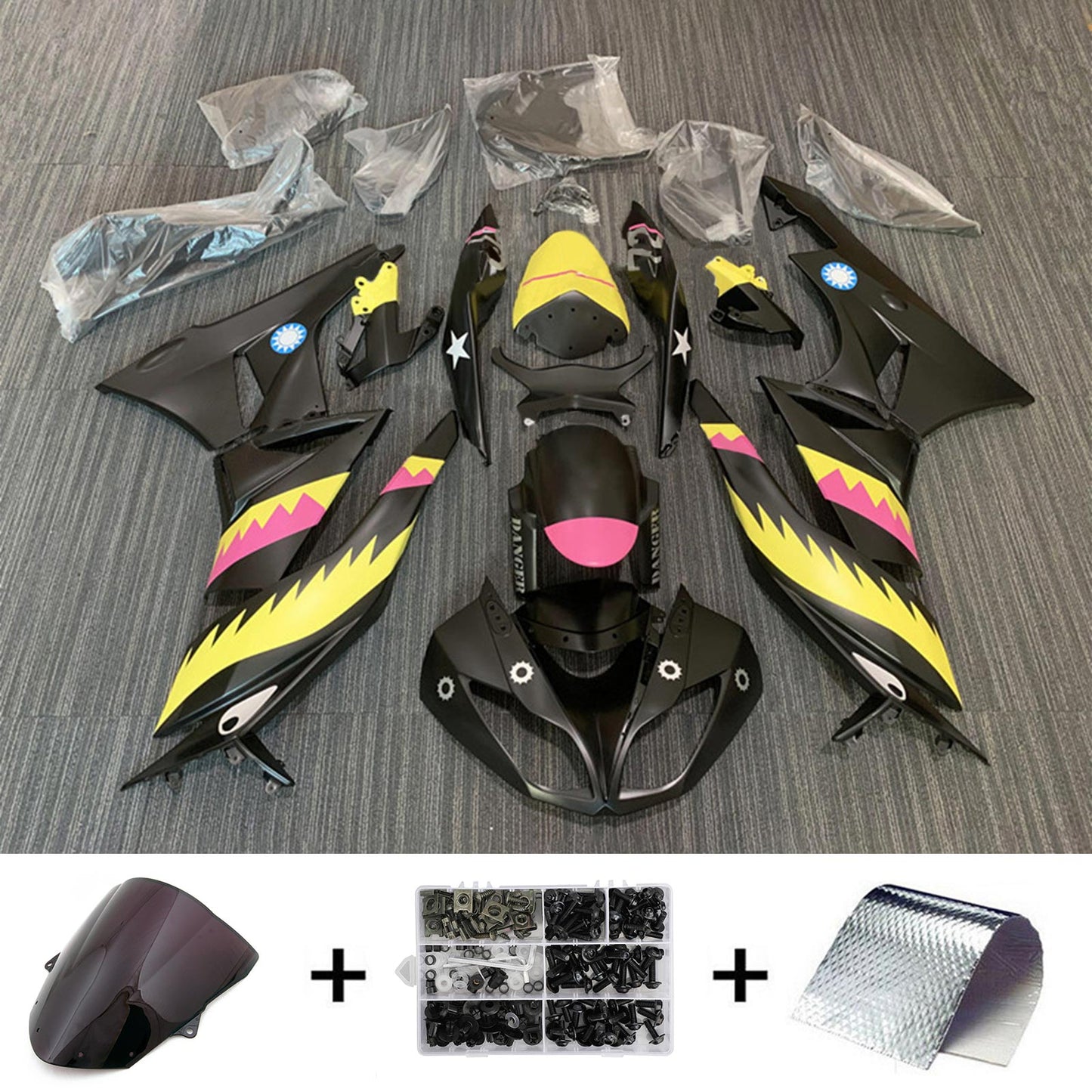 Amotopart Kawasaki ZX6R 636 2009-2012 Kit carena Carrozzeria Plastica ABS