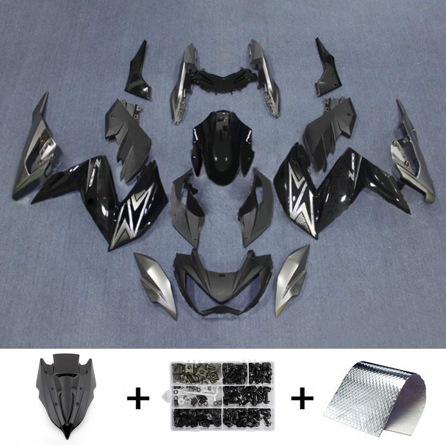 Amotopart Kawasaki Z250 Z300 2015-2016 Kit carena Carrozzeria Plastica ABS