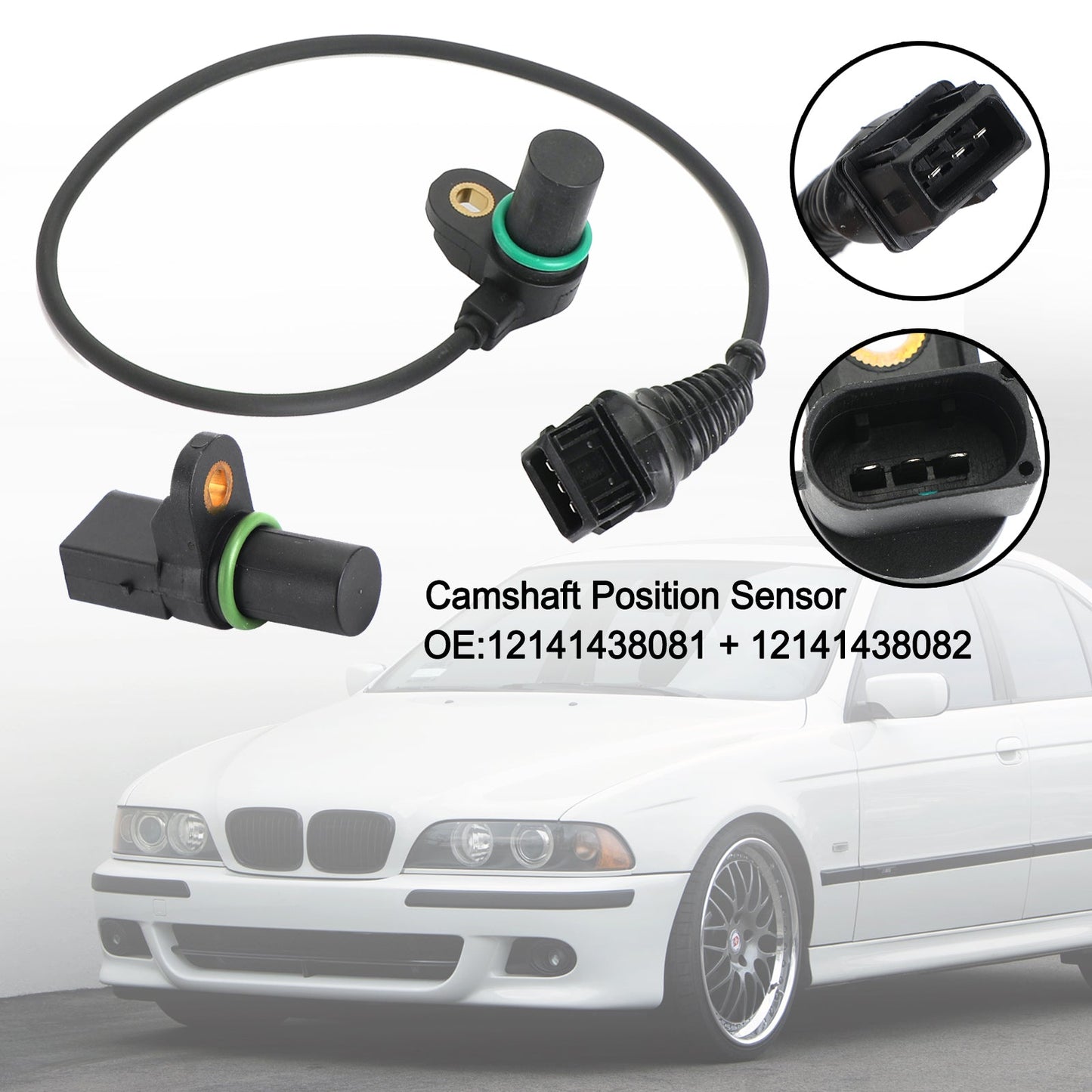 2x sensore di posizione albero a camme INGRESSO + USCITA per BMW E46 E39 E60 E38 E65 M52 M54 generico
