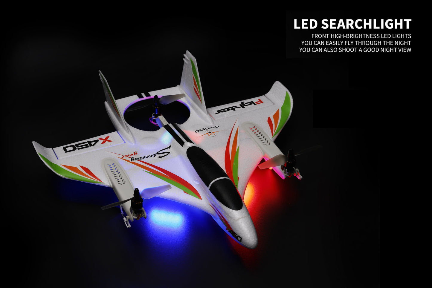 WLtoys XK X450 RC Airplane Brushless 2.4G 6CH 3D/6G LED ad ala fissa RTF