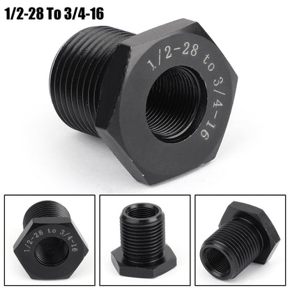 3PCS 1/2-28 a 3/4-16, 13/16-16, 3/4 NPT Filettatura Adattatori Filtro Olio Nero Nuovo