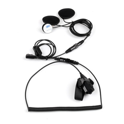 1x Casco Tactical Motorcycle Race Headset PTT per radio bidirezionale Kenwood Baofeng