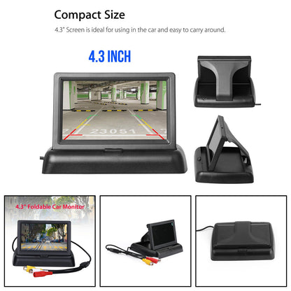 Monitor per auto pieghevole da 4,3 pollici TFT LCD NTSC PAL Night Parking Assist da 4,3 pollici