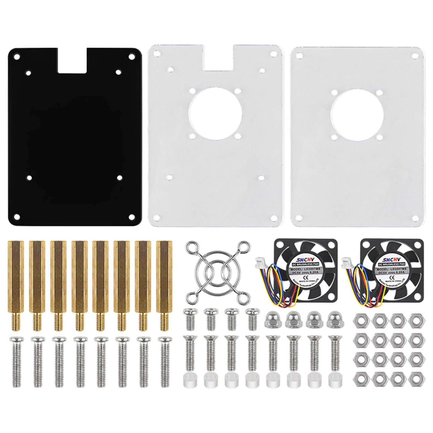 Ventola di raffreddamento con custodia protettiva trasparente multistrato in acrilico Raspberry Pi 5