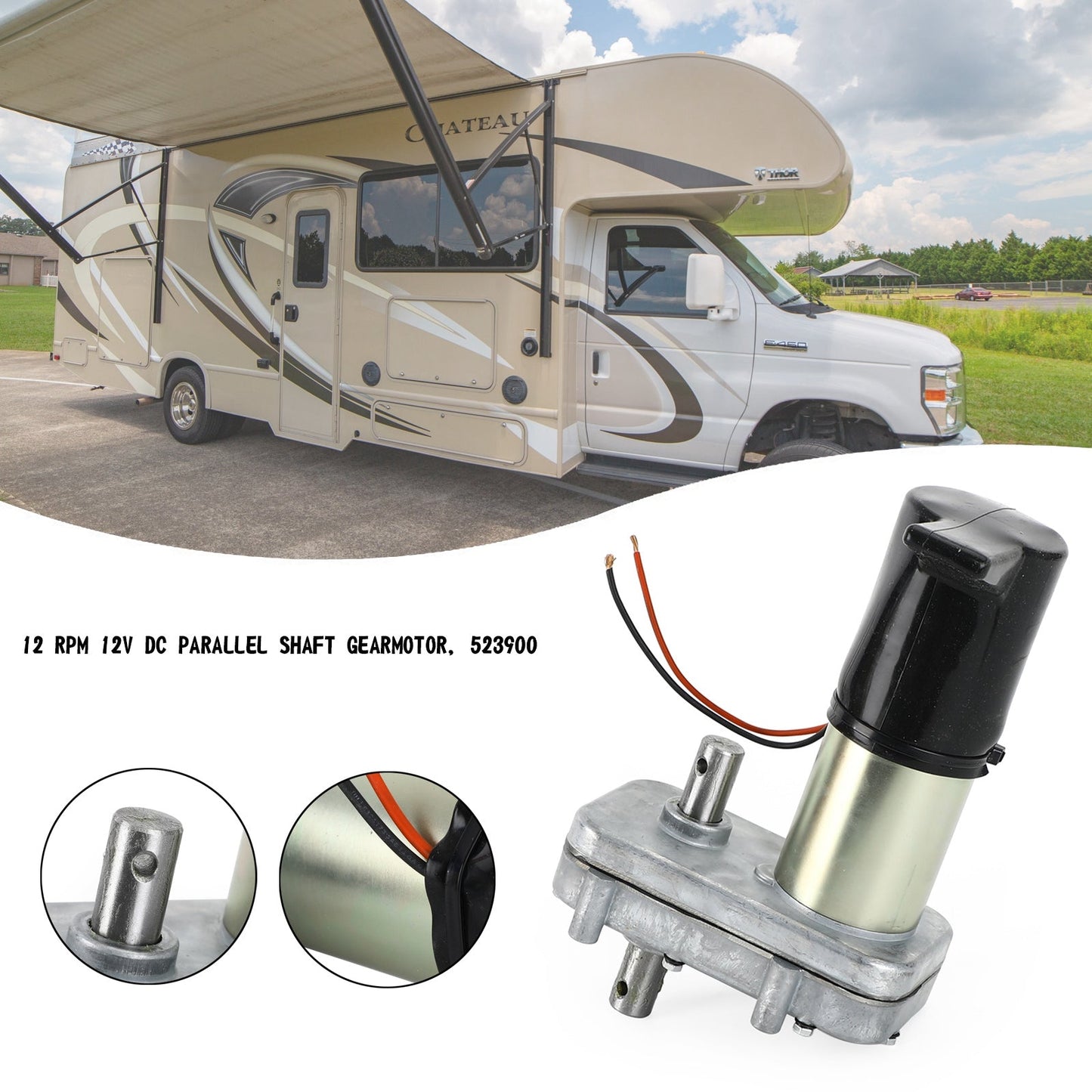 523900 Motorino estraibile di ricambio per motorino di alimentazione per camper 12V
