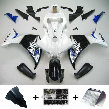 Amotopart Yamaha 2012-2014 YZF 1000 R1 Kit di paura nero bianco