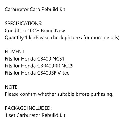 4x Vergaser Reparatur Satz per Honda CB400 NC31 CBR400RR NC29 CB400SF V-tec Generico