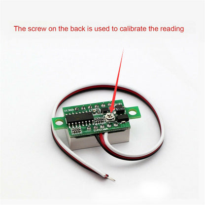 5x Mini DC 0-30V LED rosso Pannello voltmetro a 3 display digitale calibrabile