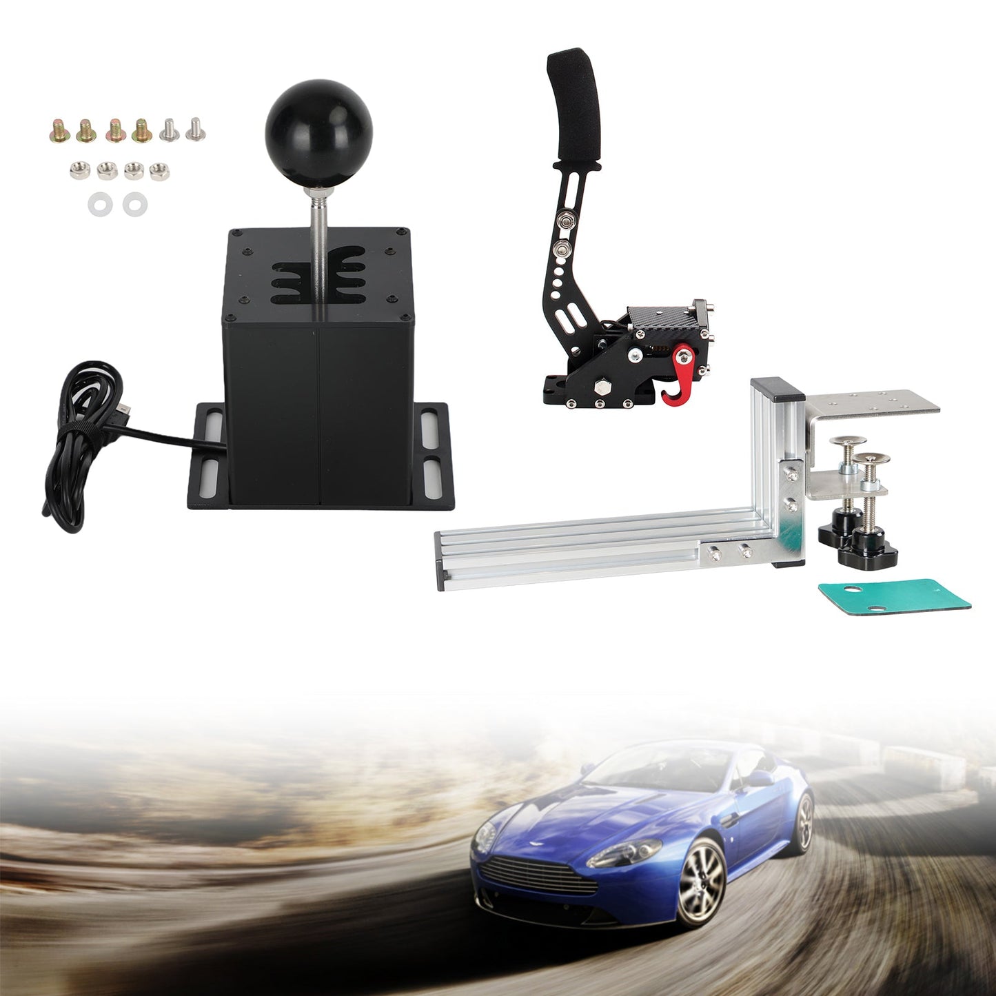 Freno a mano USB con clip a L e leva del cambio ad H per Thrustmaster T300RS/GT Racing Game