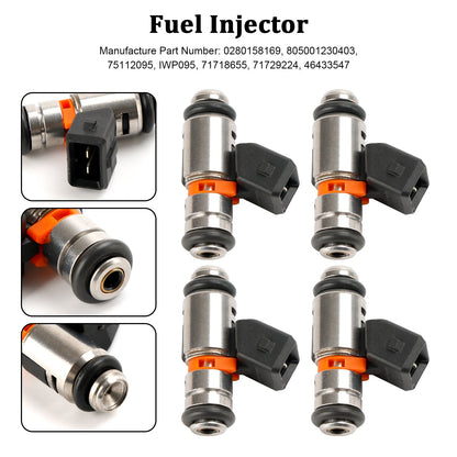 4PCS Iniettore di carburante IWP095 per Fiat Punto 1.4L 2007-2009 Fit Fiat Palio 1.6L