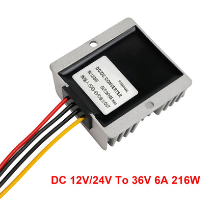 DC-DC 12/24V-36V 6A 216W Step Up Regolatore convertitore di alimentazione per auto Impermeabile