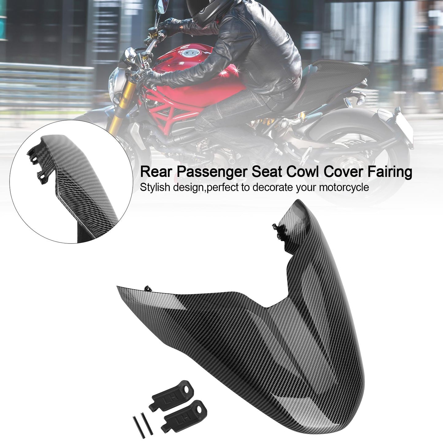Carenatura coprisella passeggero posteriore/sellino per Ducati Monster 797 821 1200 Generico