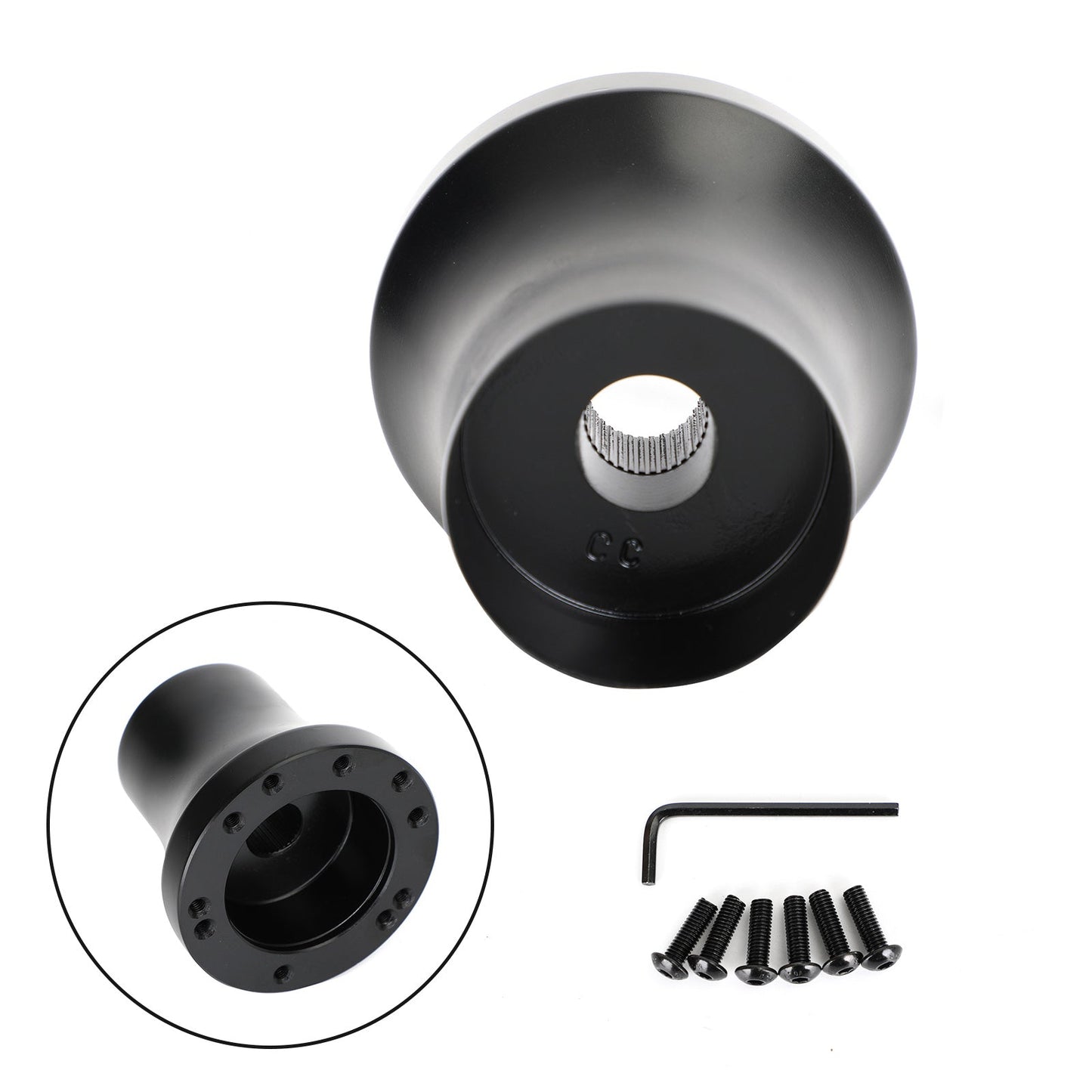 Mozzo adattatore per volante in alluminio per carrello da golf adatto per Club Car DS 1984-up nero generico