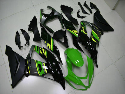 Amotopart 2013-2018 Kawasaki ZX6R Cladding Green Black Kit