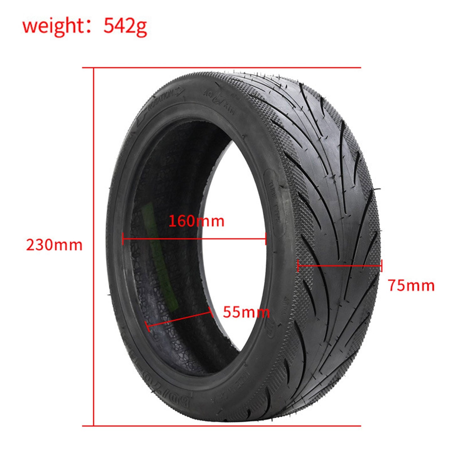 Ninebot Max G30 60/70-6.5 Pneumatico per scooter elettrico Pneumatico addensato senza camera d'aria
