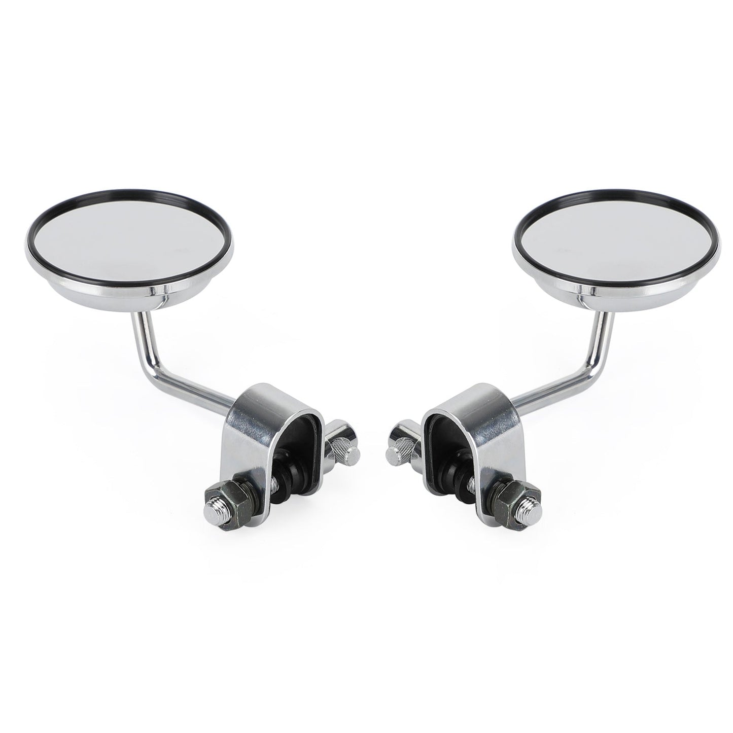 Morsetto vecchio stile su specchietti retrovisori rotondi da 3 pollici per Cafe Racer Chopper Bobber COPPIA Generico