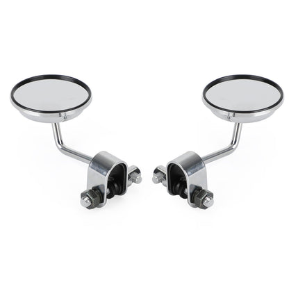 Morsetto vecchio stile su specchietti retrovisori rotondi da 3 pollici per Cafe Racer Chopper Bobber COPPIA Generico