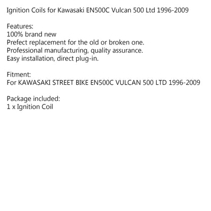 Bobina di accensione per Kawasaki STREET BIKE EN500C Vulcan 500 Ltd 1996-2009 97 98 99 Generico