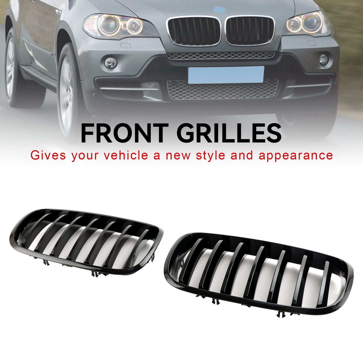 BMW X6 E71 2007-2014 / X6 M (E71) 2009-2014 / X6 Hybrid E72 2008-2011 Paraurti anteriore Griglia a rene Griglia Nero lucido