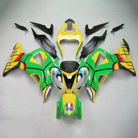 Amotopart Kawasaki 2013-2018 ZX6R 636 Kit di paura giallo verde