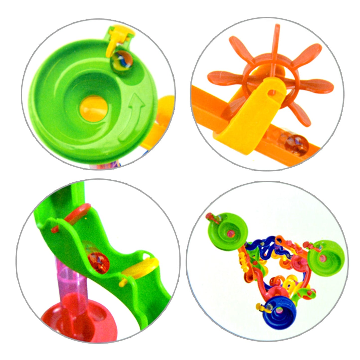 105pcs Kids Marble Run Race Set Railway Building Blocks Construction Track Toy